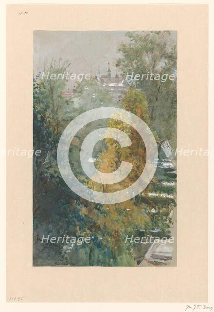 View of trees and buildings, 1919. Creator: Joan Frans Berg.