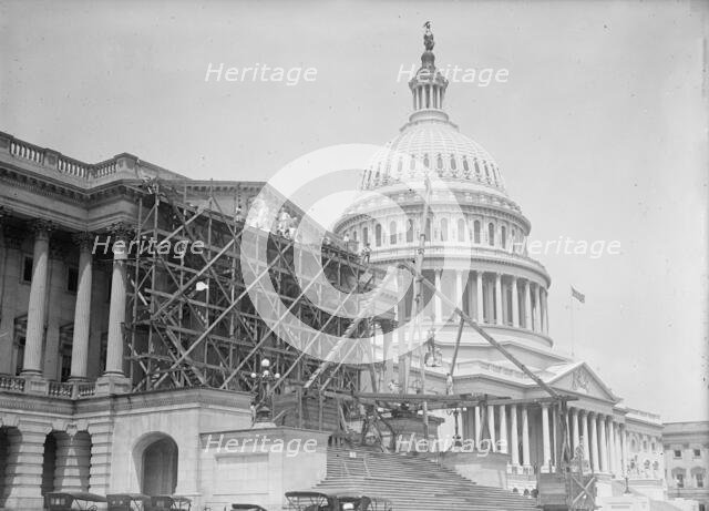 U.S. Capitol - Pediment On House Front; Sculpture By Paul Bartlett, 1916. Creator: Harris & Ewing.
