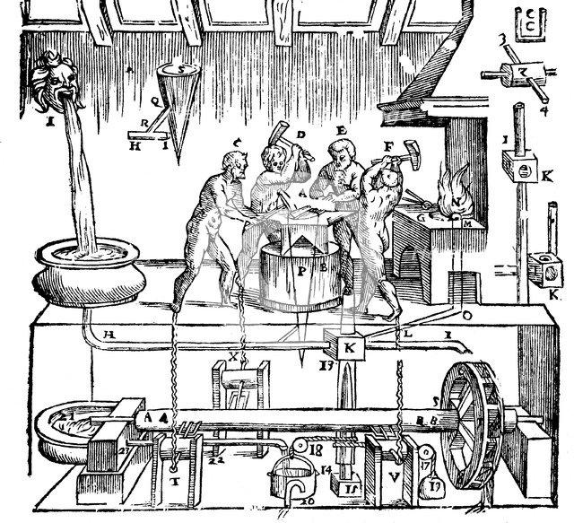 Hero of Alexandria's mechanical blacksmiths, (1st century) 1647. Artist: Unknown
