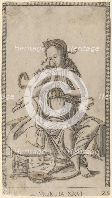 Musicha (Music), c. 1465. Creator: Master of the E-Series Tarocchi.