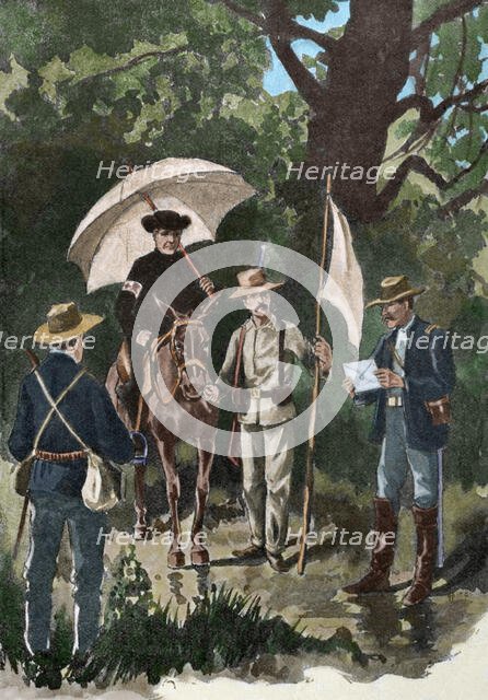 Spanish-American War, 1898; White flag after the battle of El Caney, 1898. Creator: Unknown.