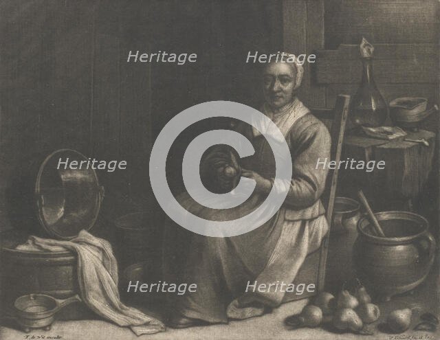 A Woman Peeling Pears, mid-17th century. Creator: Wallerant Vaillant.