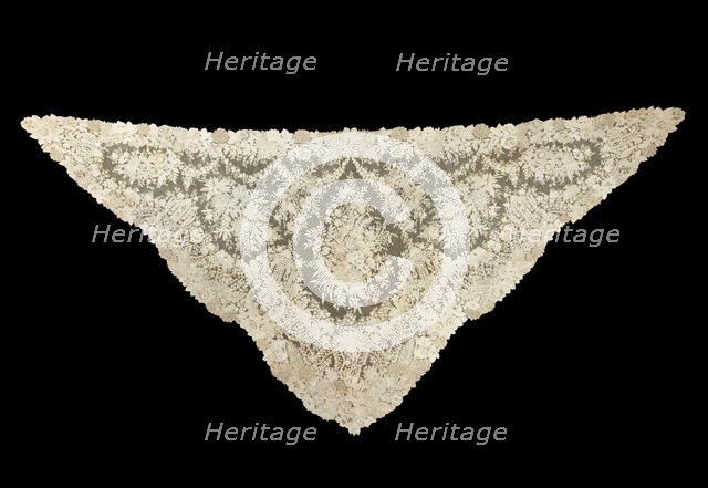 Shawl, Belgian, third quarter 19th century. Creator: Unknown.