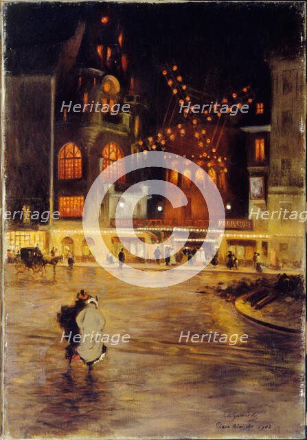 Place Blanche and the Moulin Rouge, 1902. Creator: Edouard Zawiski.