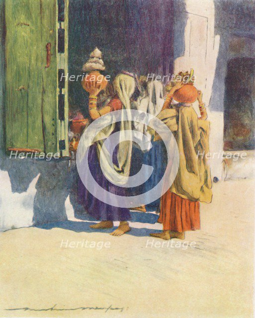 'Water-carriers at Nutha', 1905. Artist: Mortimer Luddington Menpes.