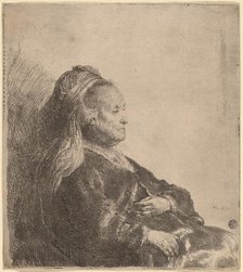 The Artist's Mother Seated, in an Oriental Headdress, 1631. Creator: Rembrandt Harmensz van Rijn.