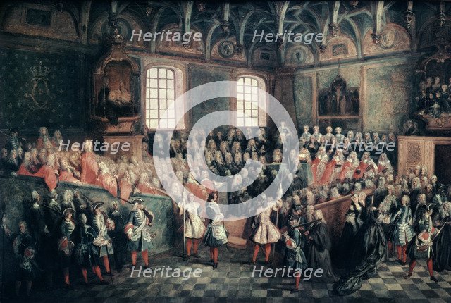'The Seat of Justice in the Parlement of Paris', 1723. Artist: Nicolas Lancret