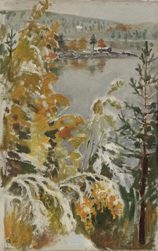 Autumn Landscape, First Snow, 1897. Creator: Akseli Gallen-Kallela.