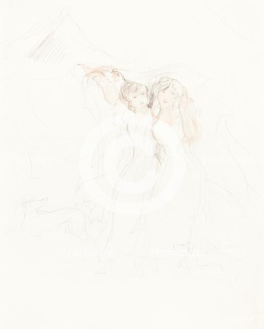 Two Girls under a Cloak. Creator: David Wilkie.