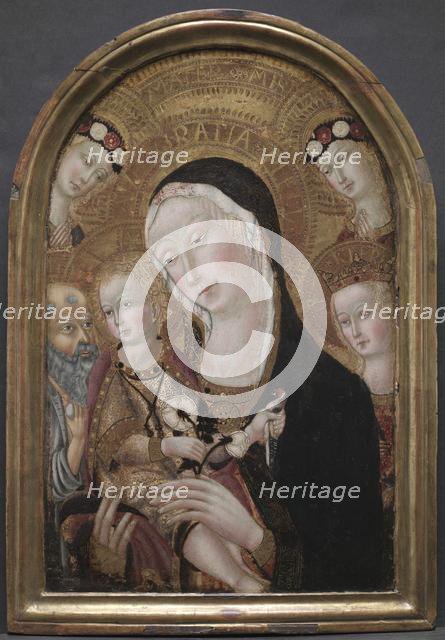 Virgin and Child with Saint Jerome and Saint Catherine of Alexandria, c. 1450. Creator: Carolino da Viterbo (Italian).