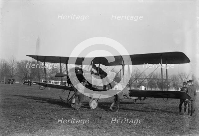 Allied Aircraft - Demonstration At Polo Grounds; Col. Charles E. Lee, British Aviator..., 1917. Creator: Harris & Ewing.