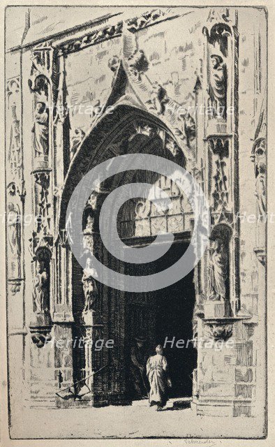 'Entrance of the Church of St Nicholas-des-Champs', 1915. Artist: Otto J Schneider.