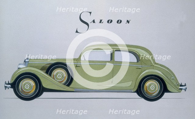 Poster advertising Mercedes-Benz cars, 1939. Artist: Unknown