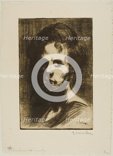Head of a Woman, plate I, 1898. Creator: Theophile Alexandre Steinlen.