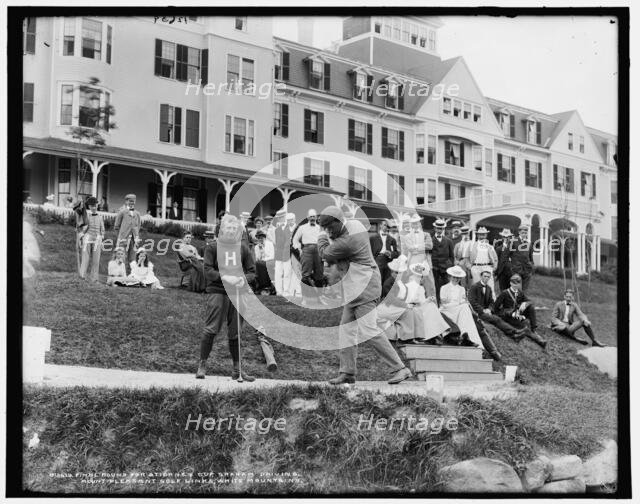Final round for Stickney Cup, Graham driving, Mount Pleasant golf links, White Mountains, c1890-1901 Creator: Unknown.
