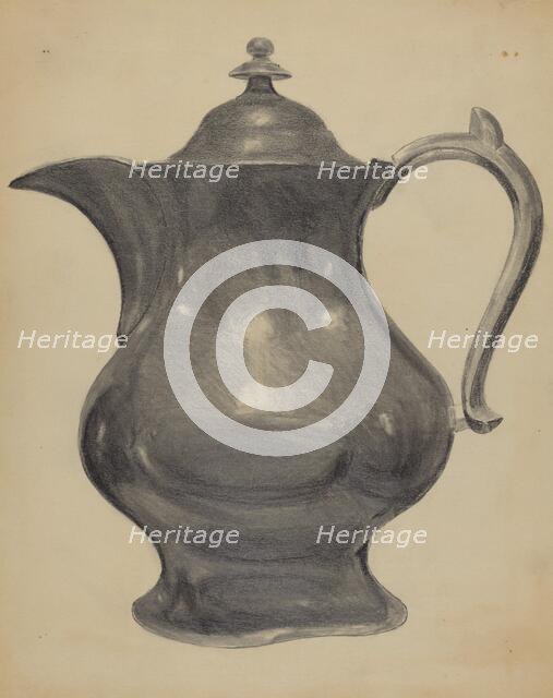 Pewter Pitcher, c. 1936. Creator: Charles Cullen.