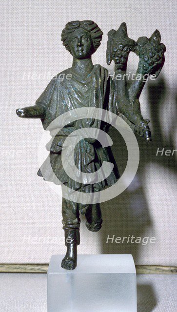 Bronze lar holding a double cornucopia. Artist: Unknown