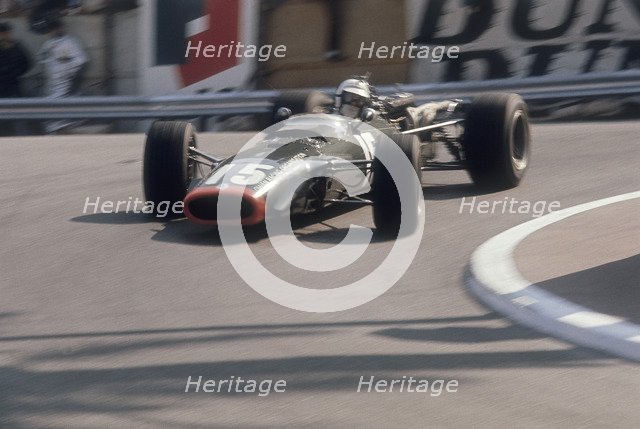 BRM of Dickie Attwood entering a corner, Monaco Grand Prix, 1968. Artist: Unknown