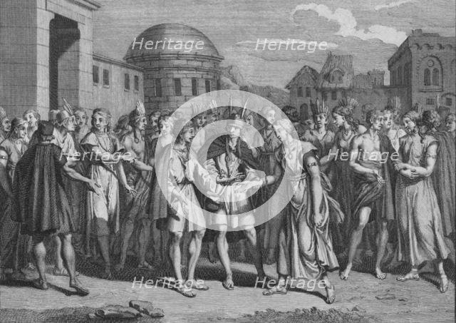 'Maniere dont L'Yncas marie Ceux de son Sang', 1723.  Creator: Bernard Picart.