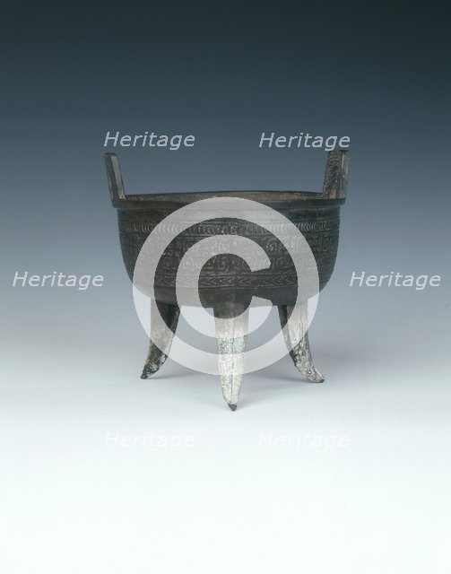 Round bronze ding, Southern China, 771 BC-475 BC. Artist: Unknown