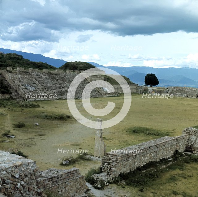 Partial view of the ruins of the ancient city of Monte Alban.