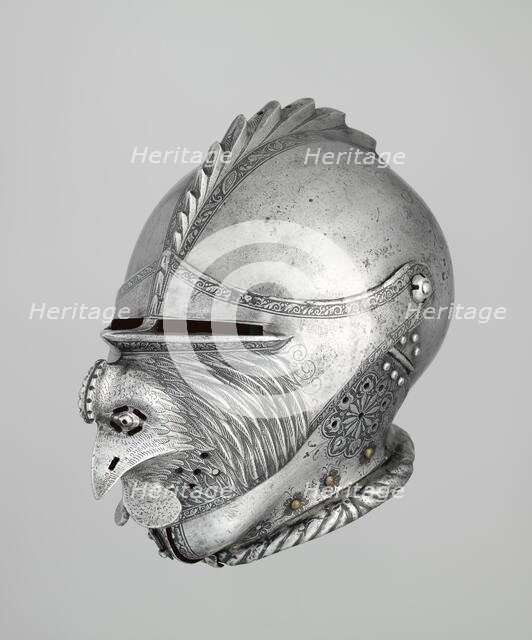 Armet with Mask Visor in the Form of a Rooster, German, probably Augsburg, ca. 1530. Creator: Unknown.