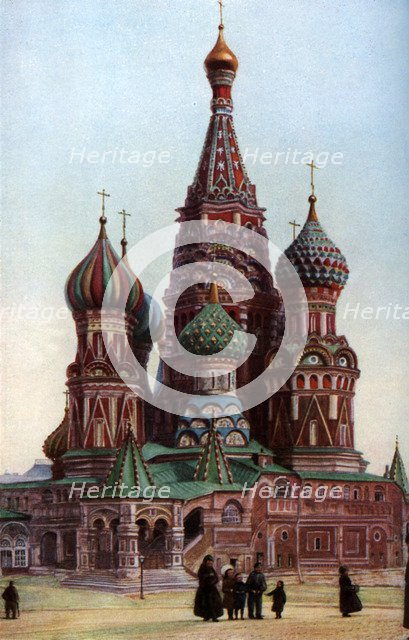 Cathedral of St Basil, Moscow, Russia, c1930s.Artist: SJ Beckett