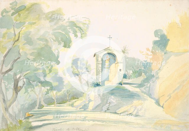 A Roadside Chapel near Tivoli, 1835. Creator: August Georg Friedrich Lucas.
