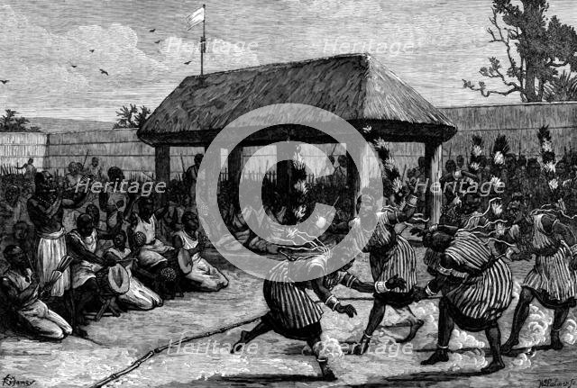 The Logunkayau-Wa, or Tail Dancers of Dahomey, 1873. Creator: William James Palmer.