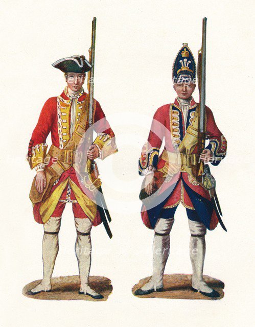 'Uniforms by the British Army, 1742', 1904. Artist: Unknown.
