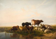 Landscape With Cattle And Sheep, 1872. Creator: Thomas Sidney Cooper.