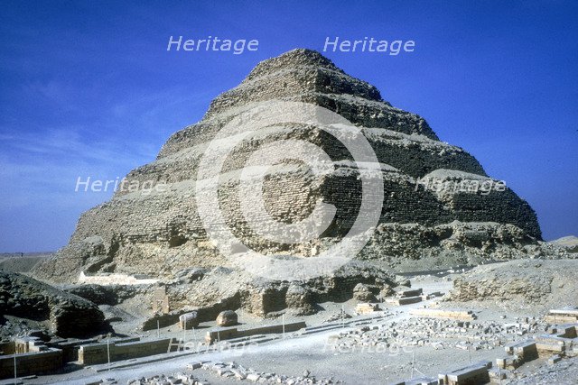 Step Pyramid of King Djoser (Zozer), Saqqara, Egypt, 3rd Dynasty, c2600 BC. Artist: Imhotep