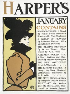Harper's January. Contains Rodens Corner A Novel By Henry Seton Merriman..., c1898. Creator: Edward Penfield.
