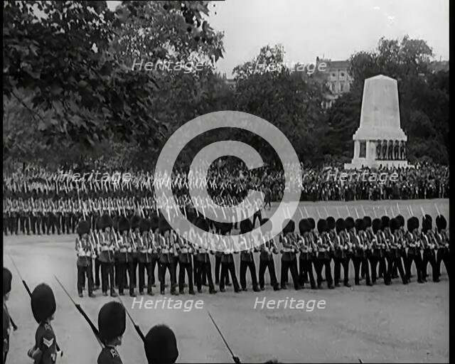 Male Soldiers Performing Trooping the Colour, 1926. Creator: British Pathe Ltd.