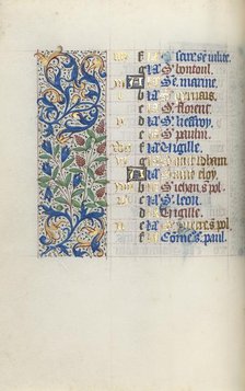 Book of Hours (Use of Rouen): fol. 6v, c. 1470. Creator: Master of the Geneva Latini (French, active Rouen, 1460-80).