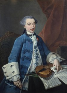 Portrait of the violinist and composer Gaetano Pugnani 1731-1798) , c1765. Creator: Anonymous.