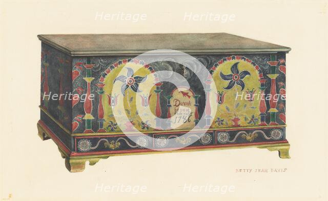 Pennsylvania German Chest, 1935/1942. Creator: Betty Jean Davis.