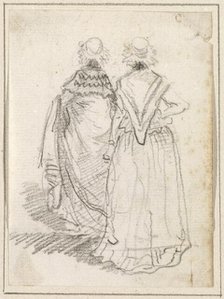 Two Women Seen from Behind, probably c. 1754/1765. Creator: Hubert Robert.