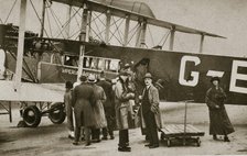 Passengers boarding an Imperial Airways aircraft for a flight to Paris, c1924-c1929 (?) Artist: Unknown