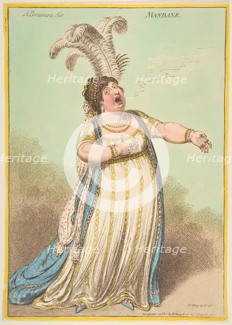 A Bravura Air. Mandane, December 22, 1801. Creator: James Gillray.