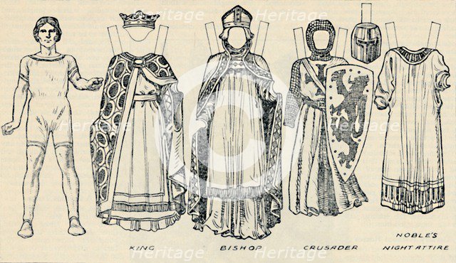 'The Gallery of Historic Costume: The Dresses Worn in the Days of Richard I', c1934. Artist: Unknown.