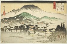Evening Bell at Mii Temple (Mii bansho), from the series "Eight Views of Omi (Omi..., c. 1834. Creator: Ando Hiroshige.
