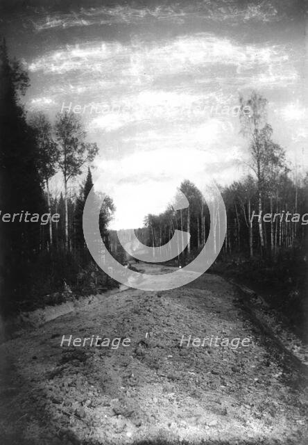 Roadbed Before Smoothing, 1909. Creator: Dorozhno-Stroitel'nyi Otdel.