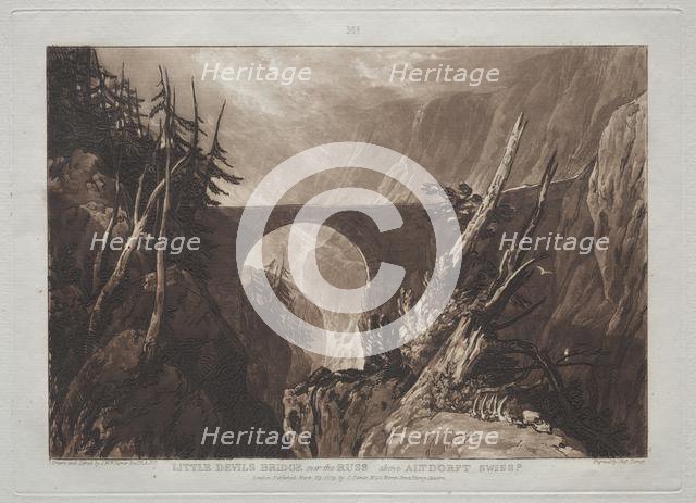 Liber Studiorum: Little Devil's Bridge over the Russ, above Altdorft, Swiss. Creator: Joseph Mallord William Turner (British, 1775-1851).
