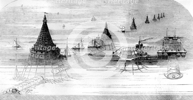 Hector Horeau's proposed Channel Tunnel, 1857. Artist: Unknown
