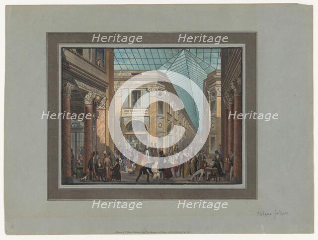 The print shop of Luigi Valeriano Pozzi in the Galleria Vittorio Emanuele in Milan, 1788-1847.  Creator: Luigi Valeriano Pozzi.