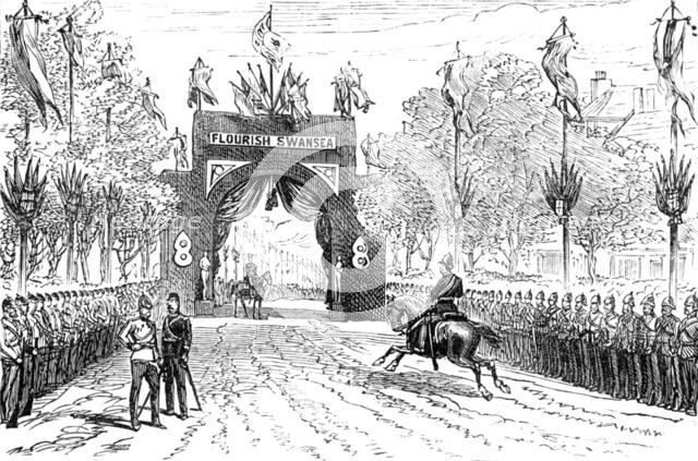 The Royal Visit to Swansea: the arch in Walter-Road, 1881. Creator: Unknown.