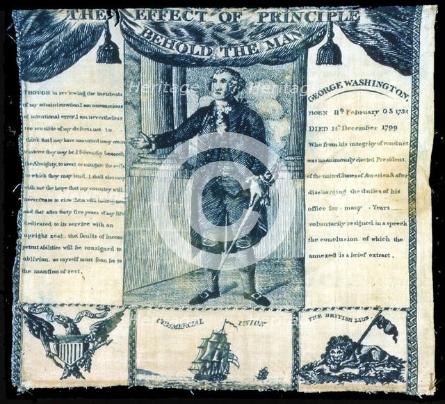 The Effect of Principle, Behold the Man (Handkerchief), United States, c. 1806. Creator: John Hewson.