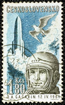 Yuri Gagarin, Soviet Russian cosmonaut, 1961. Artist: Unknown