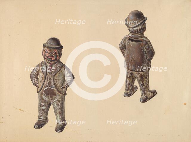 Politician Coin Bank, c. 1938. Creator: Alf Bruseth.